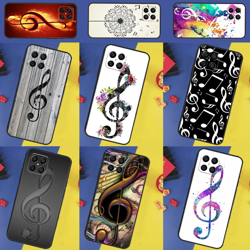 Funda con nota musical de clave de triple para Honor X8b X9b X9c X9a X8a X8 X9 50 70 90 Lite Honor 200 Lite Magic 7 5 6 Pro