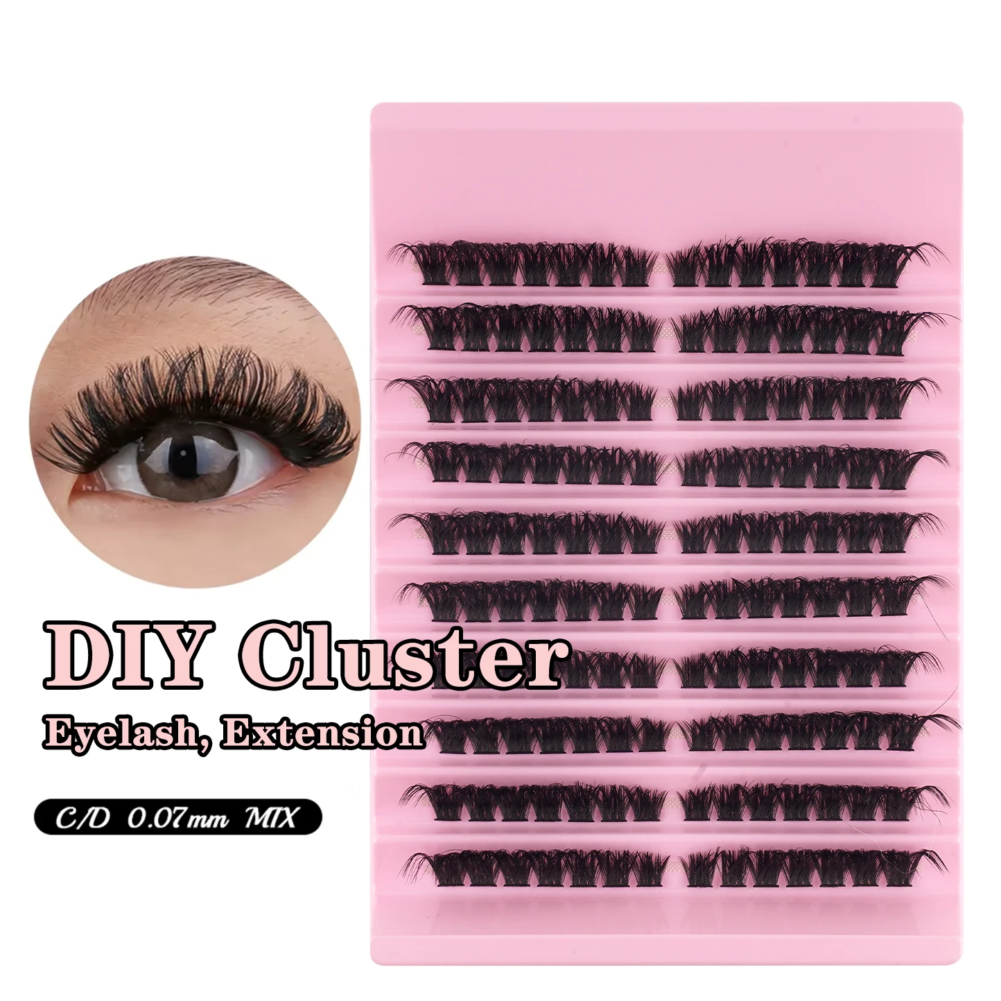 

Lash Clusters 140pcs Cluster Lashes 8-16mm Individual Lashes Natural LookCD Curl Fluffy Cluster Lashes DIY Eyelash Extension