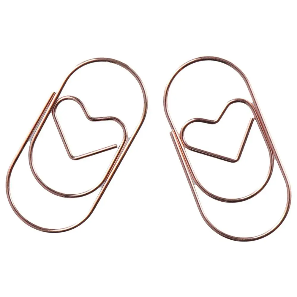 50Pcs Rose Gold Paper Clips Cute Metal Cat Memo Clips Set Creative Bookmark Home