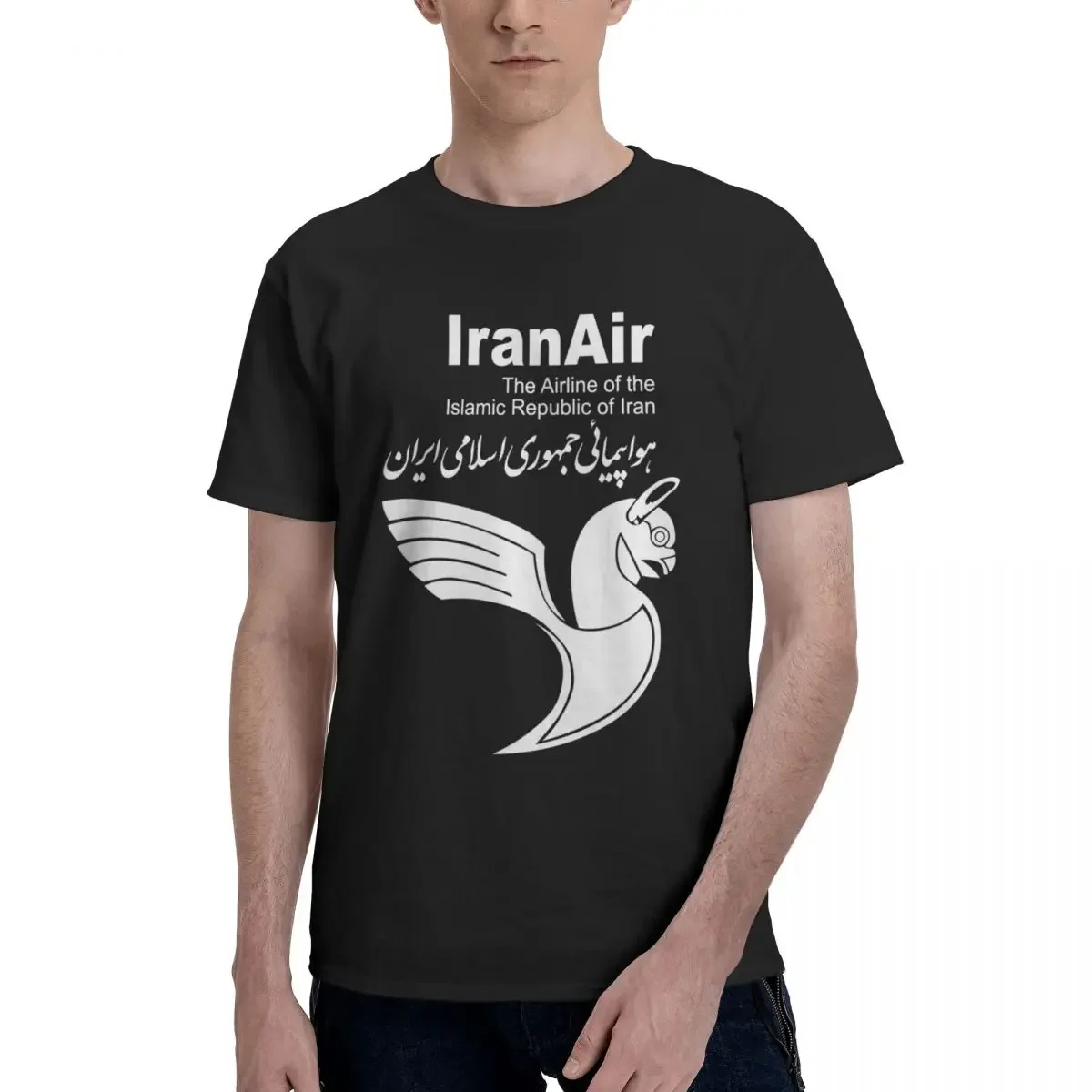 Iran Air Retro Logo Iranian Airline Aviation Awesome Oversized Graphic T Shirt O-Neck T Shirts for Men Women Tee Short Sleeve