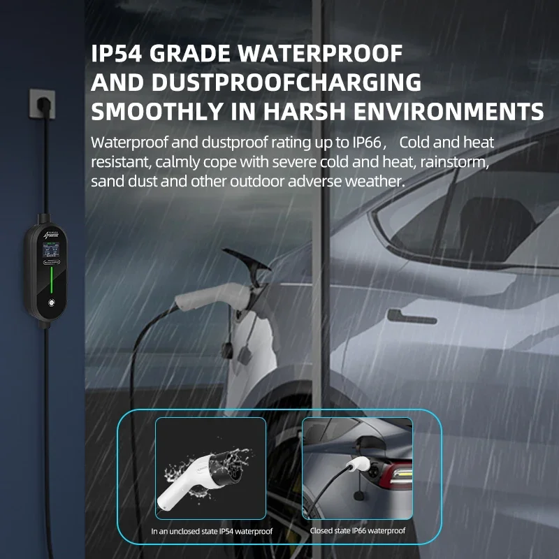 ROMADA 3.5KW 16A EV Cargador Portátil, Cable 3M-20M GBT20234 Type2 IEC62196 - Enchufe UE, Adaptador EVSE Wallbox para EV, Cable Durable