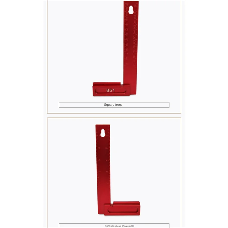 1 Pcs 200MM Right Angle Ruler Aluminum Right Angle Ruler Woodworking Height Ruler
