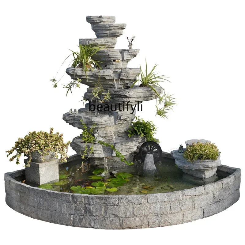 B & B Lucky Pendulum Landscaping Pendulum Outdoor Circulating Pool Clubhouse Courtyard Round Flower Pot