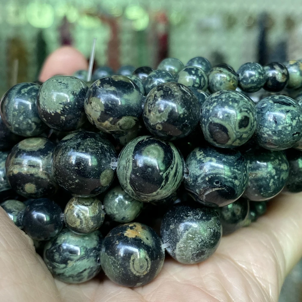 4-12mm Natural Rhyolite Jasper Stone Beads Round Loose Beads for Jewelry Making DIY Bracelet Necklace Handmade Accessories 15‘’