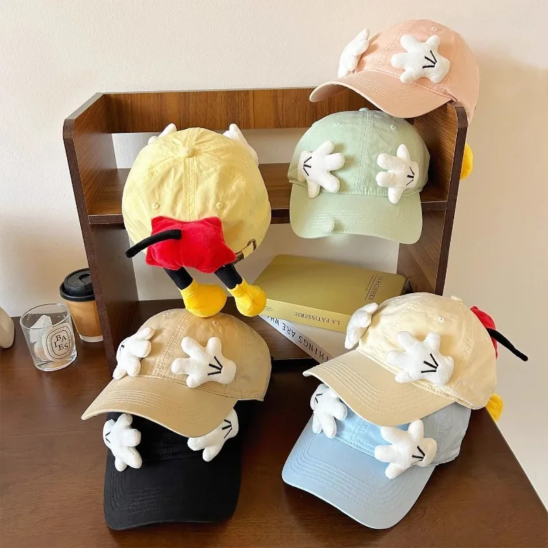 

Cute Disney Anime Cartoon Mickey Baseball Cap Female Versatile Outing Photo Shade Sunscreen Peaked Cap Gifts for Boys and Girls