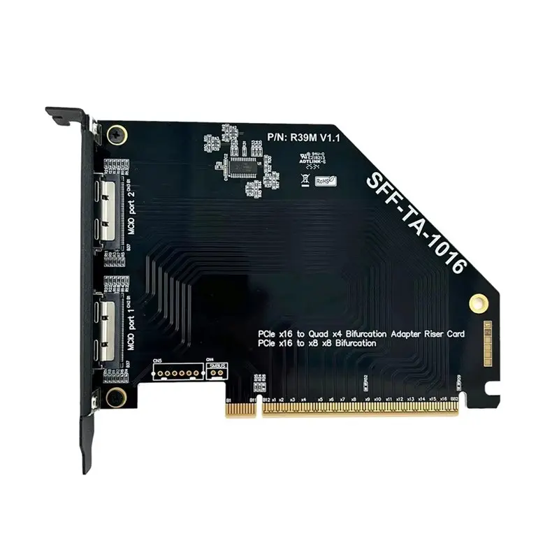 

ADT-LINK Pcie 3.0 X16 To MCIO X8 Split Adapter Card Chassis External SFF-TA-1016 Adapter Riser Card One To Two