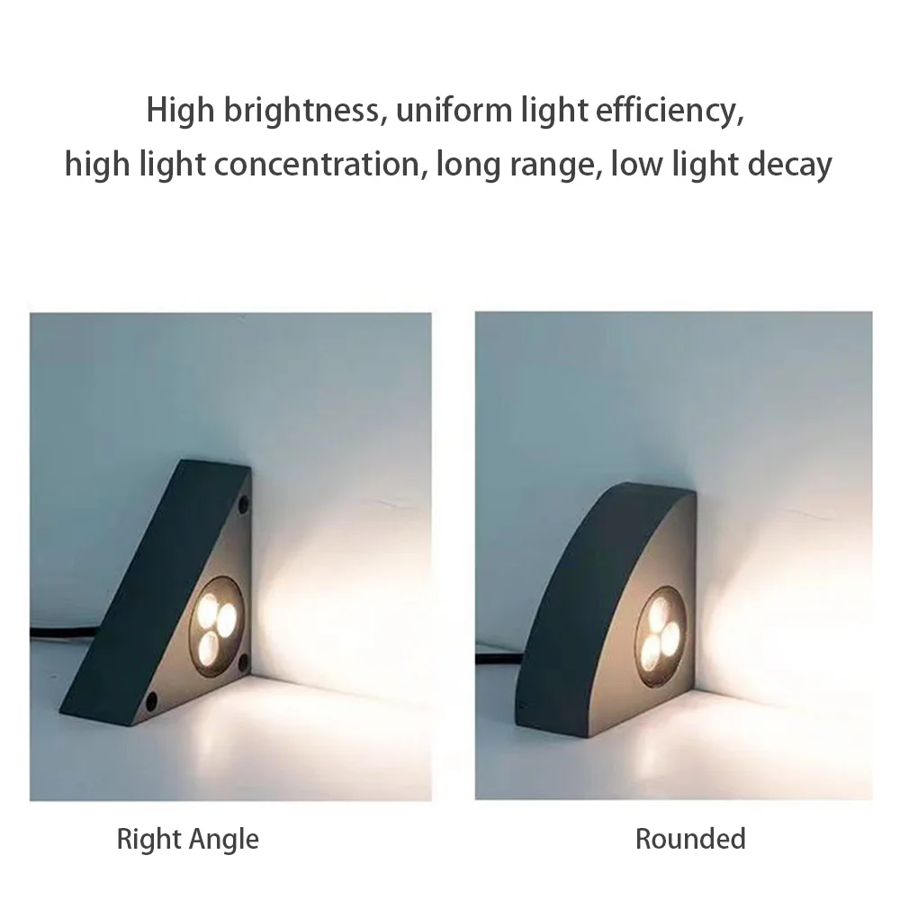 led right angle step light garden corner light villa landing recessed outdoor waterproof staircase light