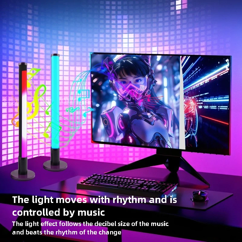 LED Atmosphere Light Intelligent Background Voice Controlled Sensing APP Remote Control Bedroom Desk Long Strip Night Lights