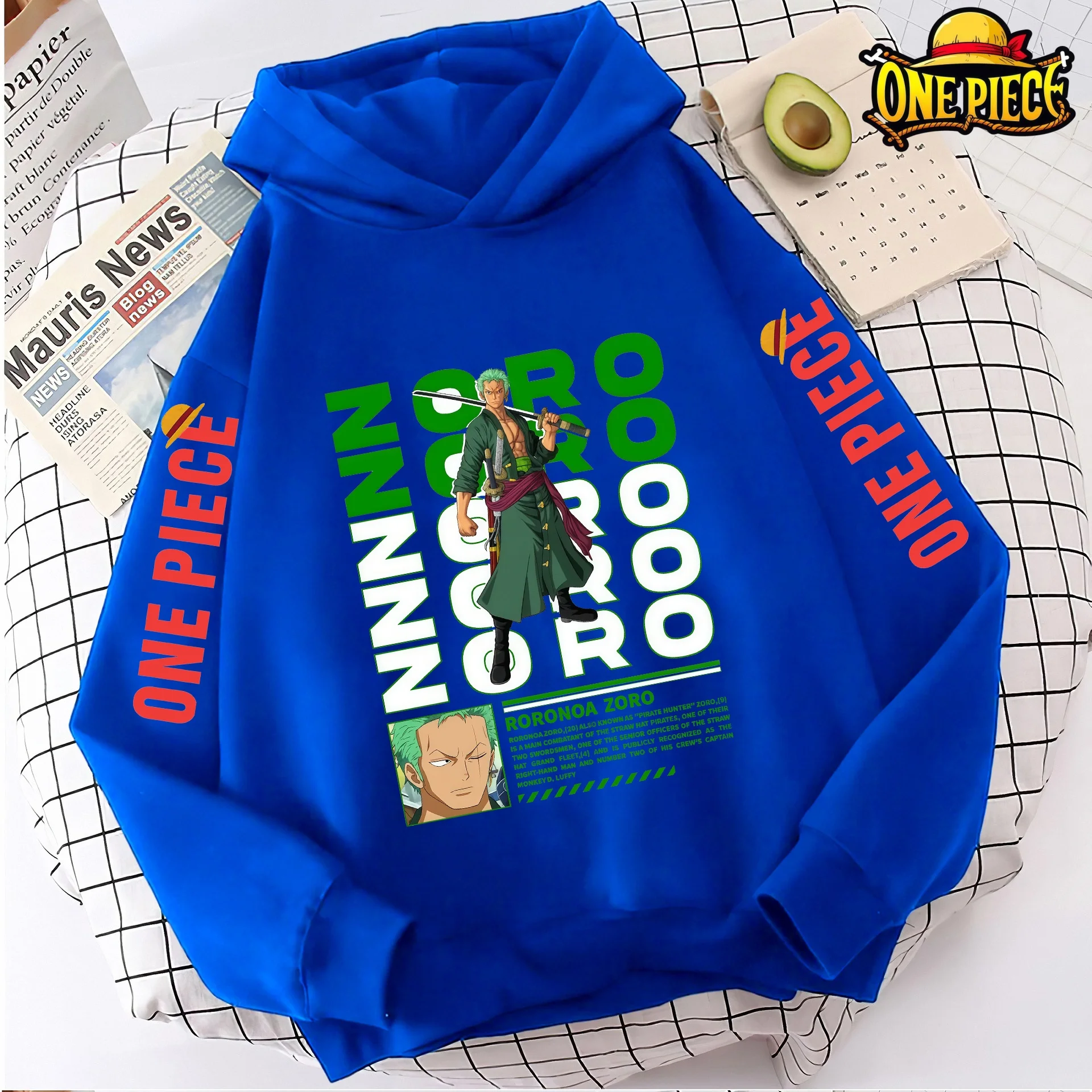 

Spring Autumn Luffy Zoro Hoodies Boys Girls One Piece Anime Streetwear Kids Sweatshirts Pullover Hooded Fashion Costume Casual