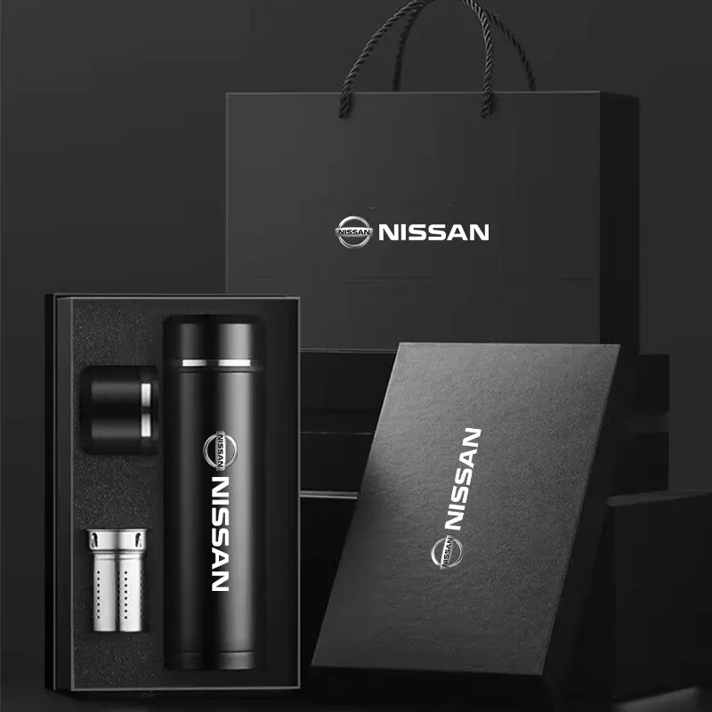 Car Logo Stainless Steel Thermos Flask For Nissan Nismo Sylphy Juke Qashaqai Titan Altima Xtrail Patrol Goods Auto Accessories