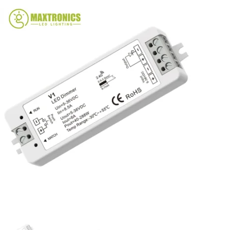 DC12-24V V1 V2 Single Color CCT LED Dimmer V3 VP V5-M RGBW RGB+CCT RGB Controller 12V CV RF 2.4G For 1/2/3/4CH Led Strip Light