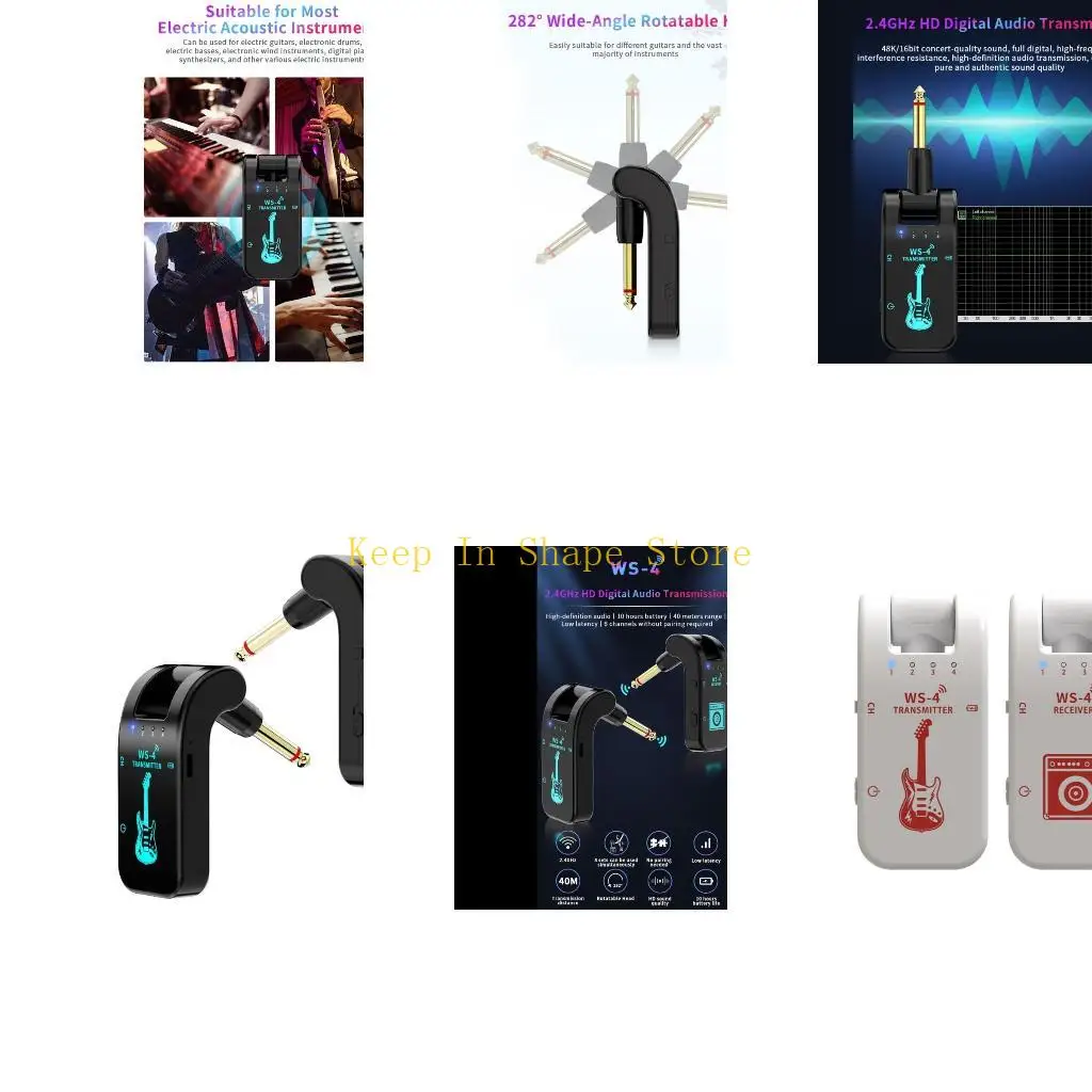 

U1JC Перезаряжаемые беспроводные гитарные передатчики Приемник Беспроводная гитарная система 2,4 ГГц