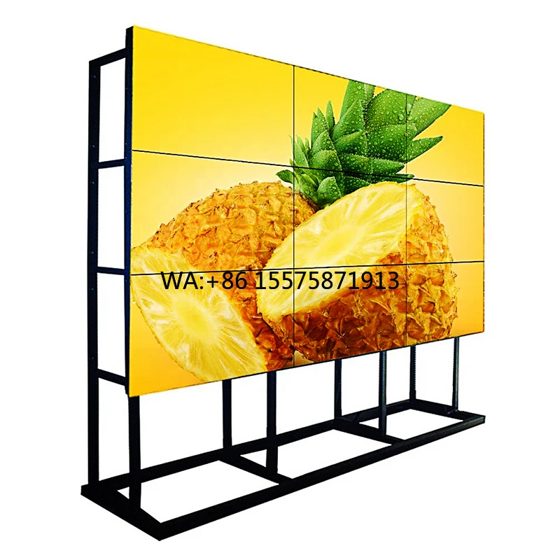 

43 49 55-дюймовая напольная подставка для помещений, рекламный дисплей 1080p 1x2 2x2 2x3 3x3, ультра узкая рамка, ЖК-видеостена