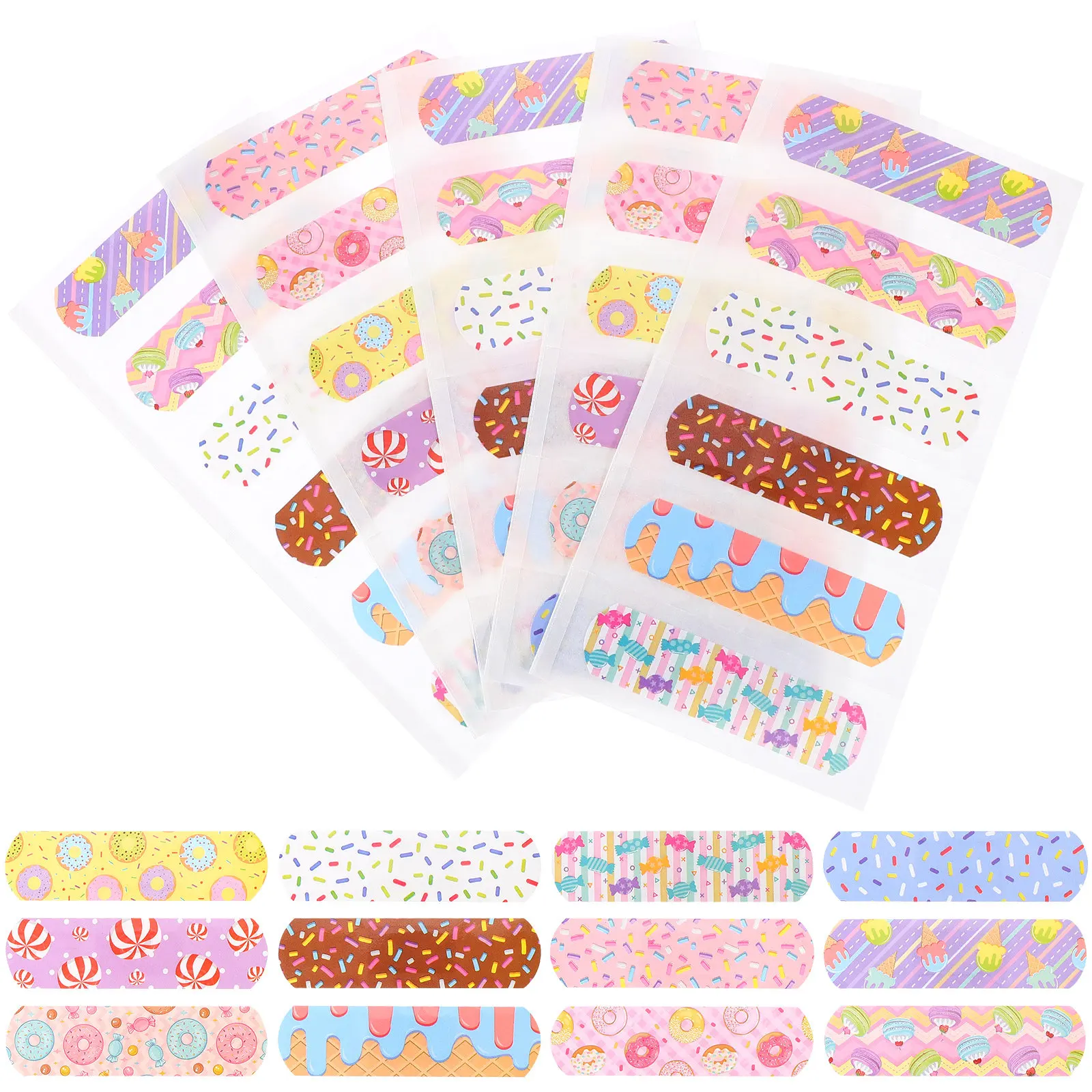 

120 шт. милых мультяшных кровоостанавливающих пластырей для ран на пальцах, маленькие, водонепроницаемые, с милыми детскими дизайнами