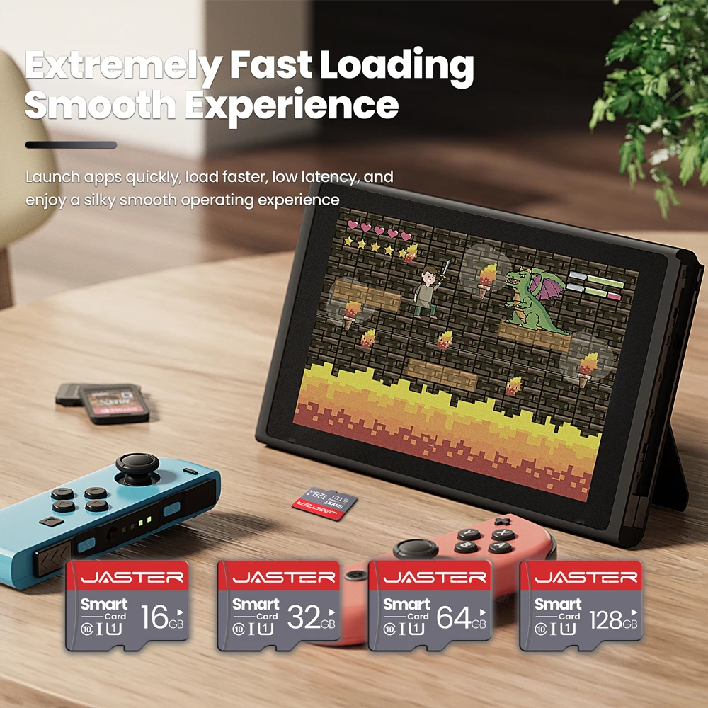 JASTER Memory Card 128G Free Card Reader Gift High Speed Class 6 TF SD Card Suitable for Mobile Phone Computer Speaker HD Camera