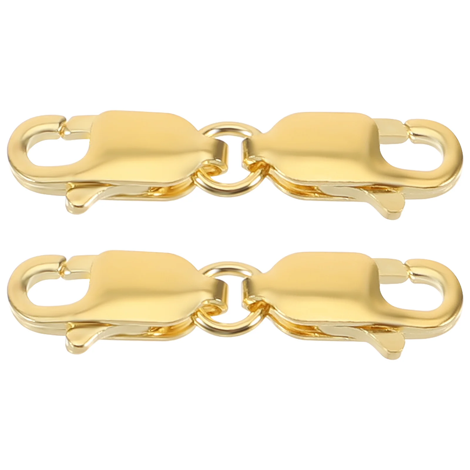 

2 шт. золотистые застежки-лобстеры, удлинители, тонкая работа, двойные зажимы для ремонта сломанной бижутерии, простые в использовании, износостойкие, для рукоделия