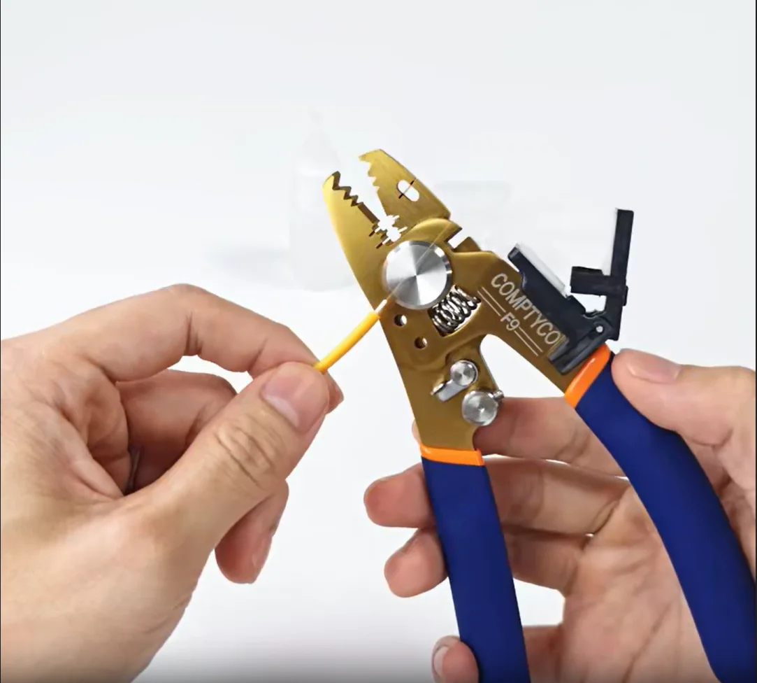 New F9 Optical Fiber Stripper FTTH Tool Nine In One Multifunctional Fiber Optic Cable Stripping Pliers With Wiping Clip