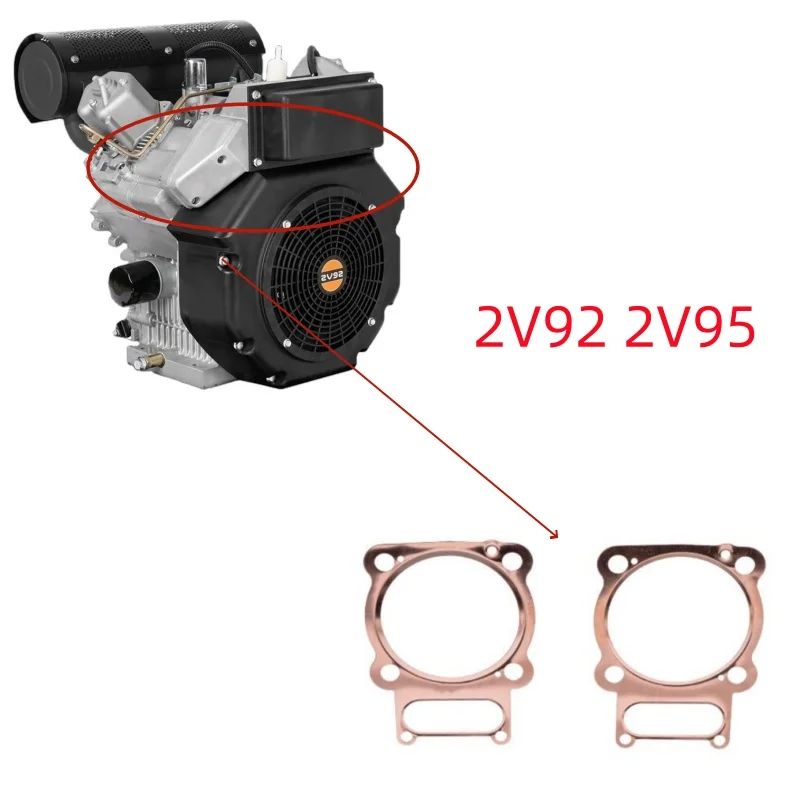 2V92 CYLINDER GASKET 2-CYLINDER AIR-COOLED ENGINE 2V92 2V95 CYLINDER HEAD GASKET GENERATOR KDE15000 12KW 15KW  PARTS