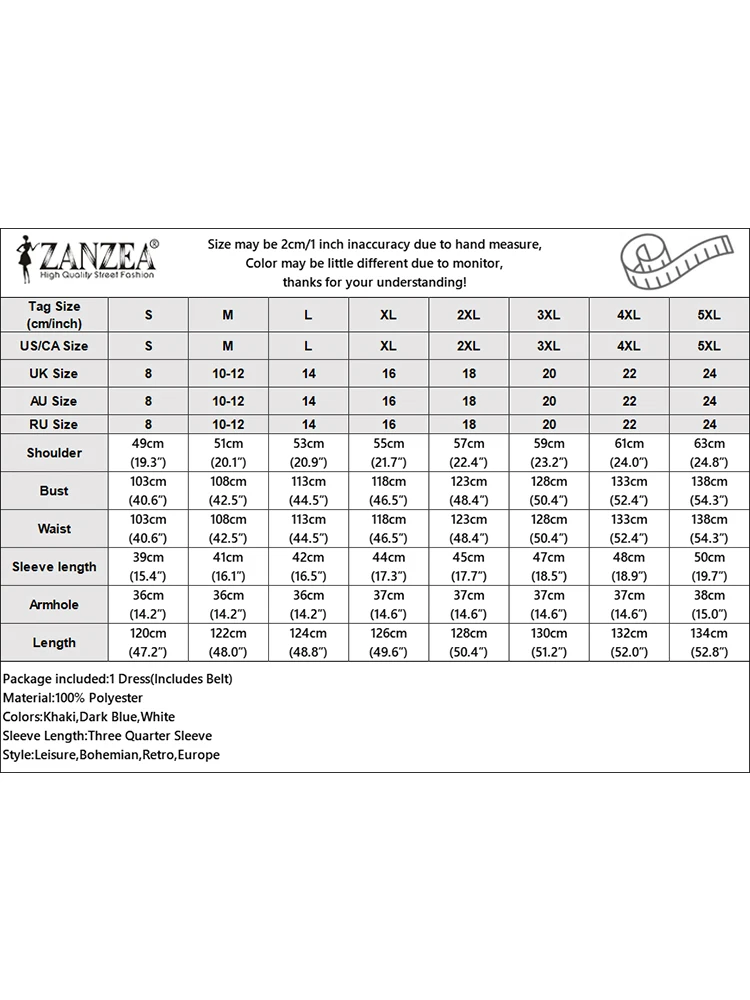 ZANZEA, элегантное однотонное платье с рукавами 3/4, для женщин, осень 2024, модный рабочий сарафан, повседневное платье-рубашка на пуговицах с