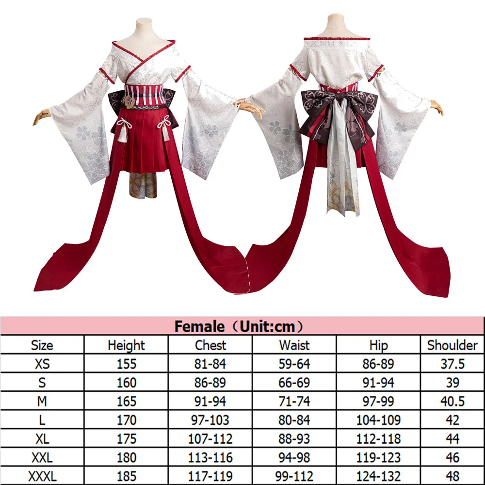 Costume de Cosplay Genshin Impact Yae Ko pour Femme, Perruque Nette, Kimono, Tenues d'Halloween, Carnaval Trempé