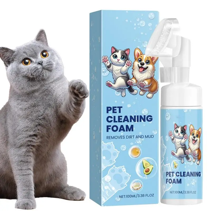 Foaming Paw Cleaner For Dogs Paw Cleaner With Brush Head 100ml Gentle Paw Cleanser Foam Pet Foot Odor Remover For Dog Cat Paw