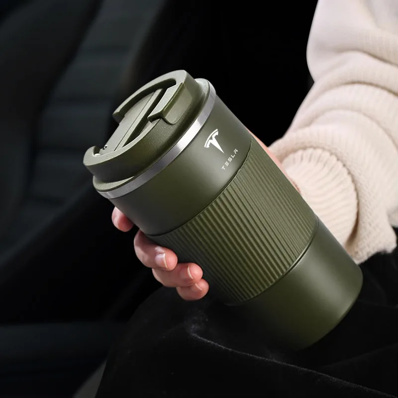 Caneca de café de aço inoxidável caneca quente carro balão de vácuo viagem para tesla modelo 3 modelo s x y roadster space-x 2023 acessórios