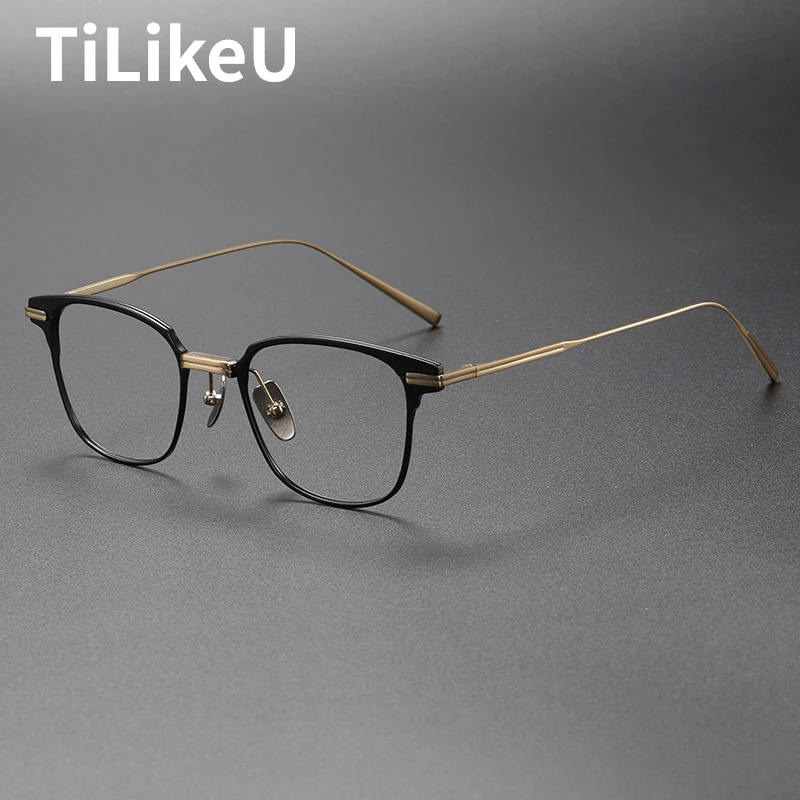 

Pure Titanium Retro Square Eyeglasses Frame Japanese Brand Designer Men Myopia Optical Glasses Frame Simple Style Women Eyeglass