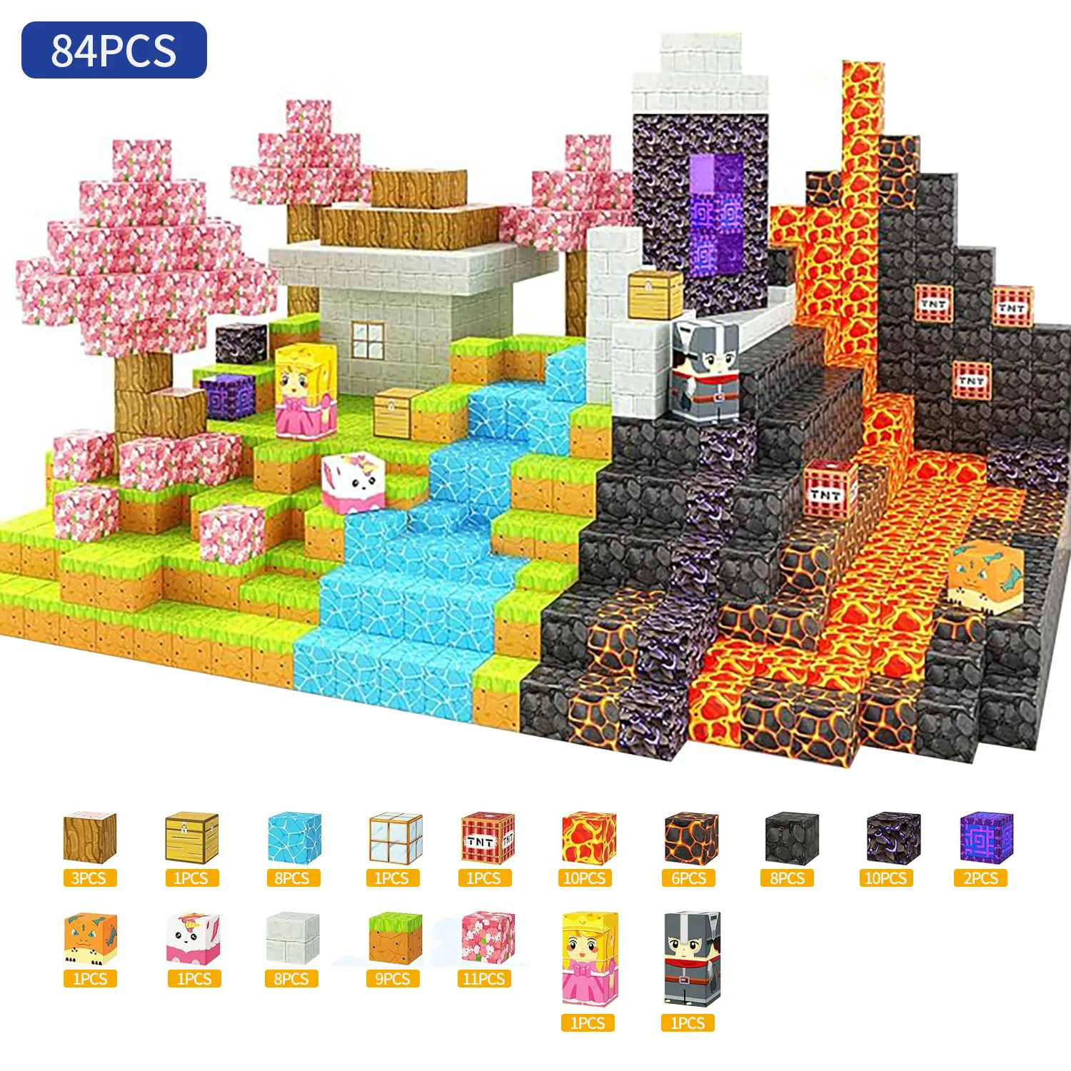 บล็อกแม่เหล็กสําหรับเด็ก STEM ของเล่นลูกบาศก์แม่เหล็กปริศนาชิ้นก่อสร้าง