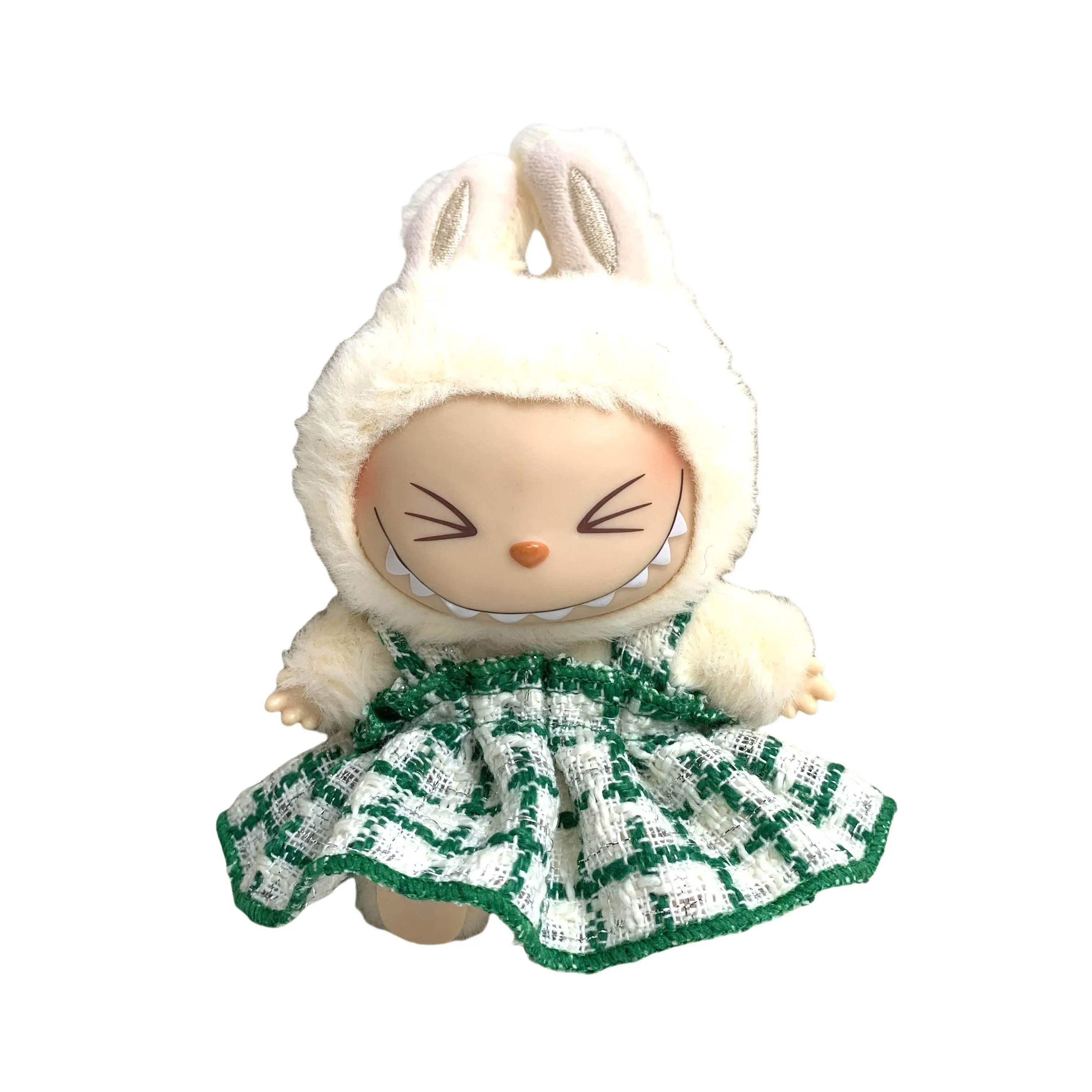 Одежда для мини-куклы Labubu, одежда, аксессуары, кукла, зеленое платье, шляпа, обувь, одежда