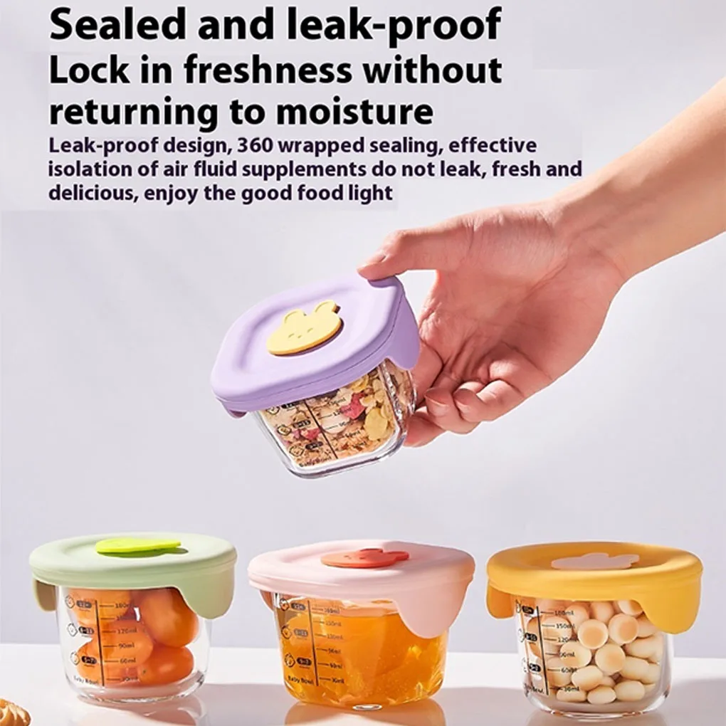 

Маленькие стеклянные контейнеры для пищевых продуктов Банки для еды с силиконовыми крышками, контейнеры для хранения продуктов для закусок, морозильной камеры, микроволновой печи, можно мыть в посудомоечной машине