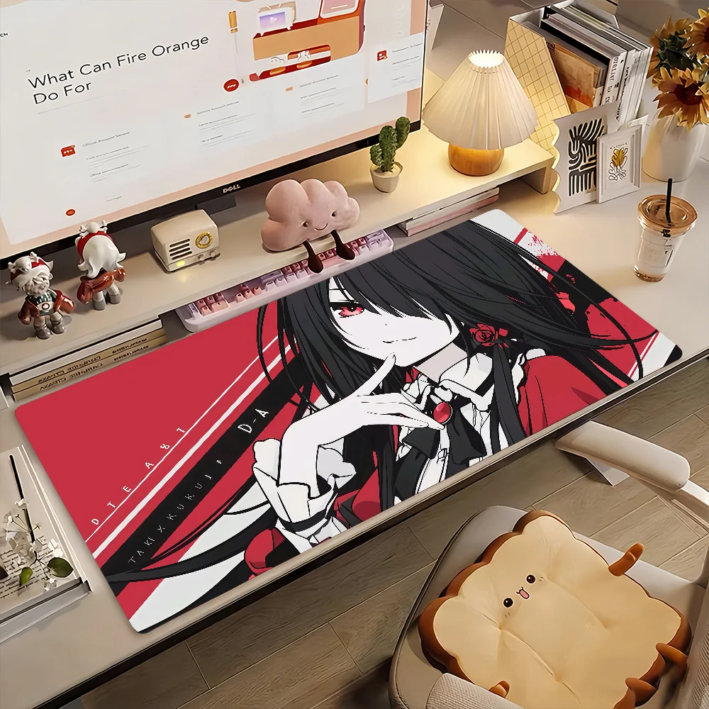 Anime T-Tokisaki K-Kurumi Mouse Pad Non-slip Rubber Gamer Balance Computer Mat Decoracion Deskmat Laptop Office Large