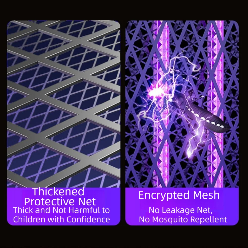 2 in 1 Electric Mosquito Swatter Portable Anti Mosquito Fly Swatter Trap USB Rechargeable Security Net Mosquito Killer Lamp - Image 3