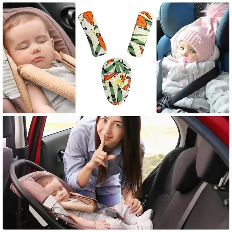 Fundas de correa de asiento de coche para niños, almohadillas de hombro, cinturón de seguridad para niños, cubierta de cinturón de seguridad para niños, almohadillas de correa con almohadilla de entrepierna, asiento antideslizante