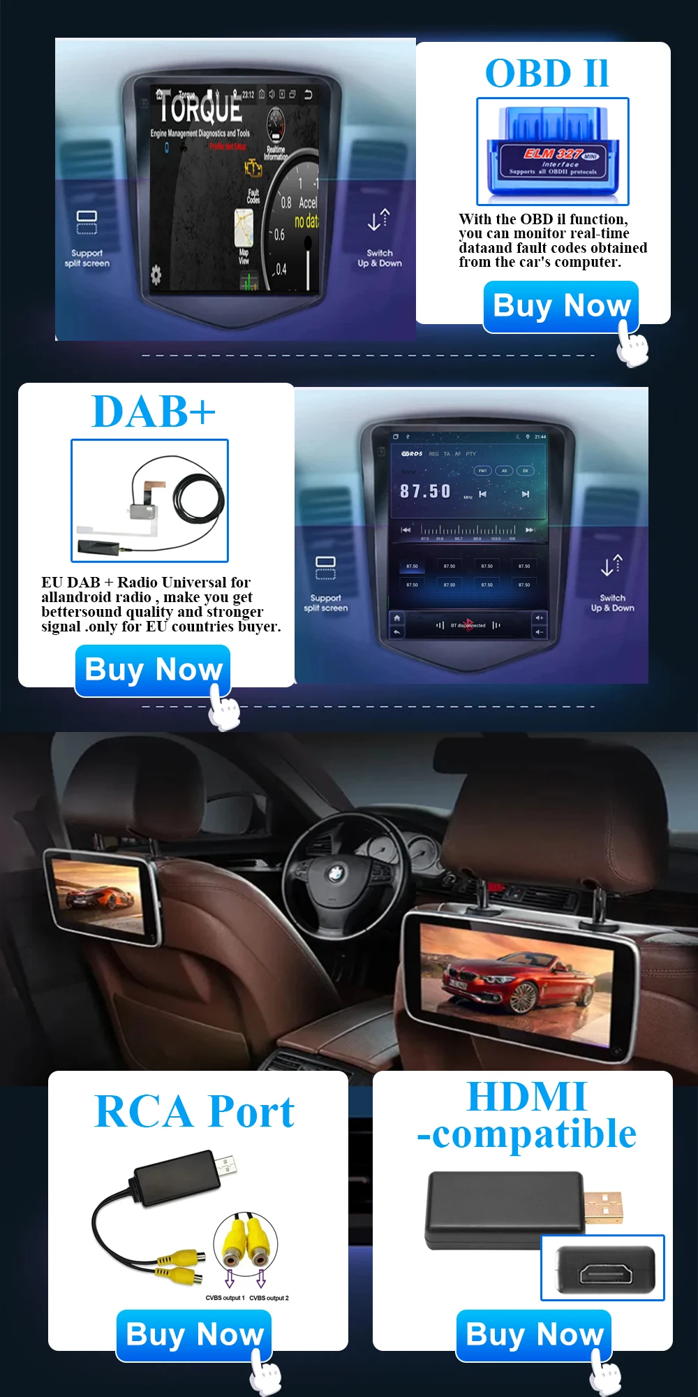 9,7 Zoll qled für Subaru xv Förster 2011-2016 Autoradio Android 14 4g WLAN Carplay Stereo 2 Din kein DVD-Player GPS-Navigation – Detail 25