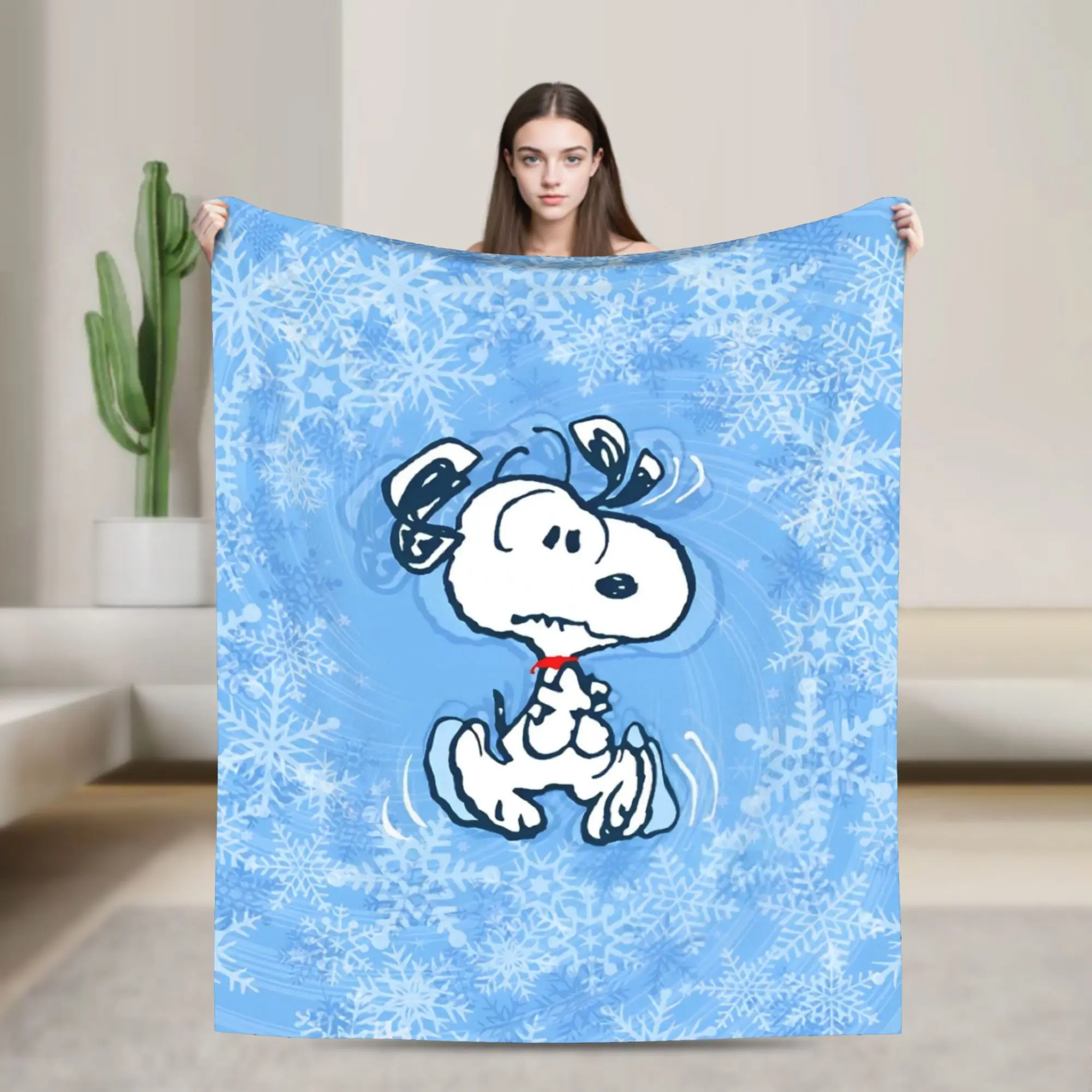 Cartoon Dog S-Snoopys Blankets  Flannel Funny Warm Throw Blanket for Home Restaurant Spring Autumn