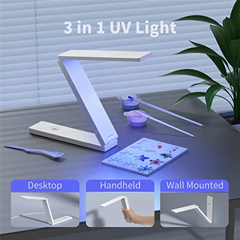 ABZV-UV ライト 樹脂用 54W UV レジン硬化用ライトランプ ワイヤレス&折りたたみ式 3-In-1 用途 樹脂用品