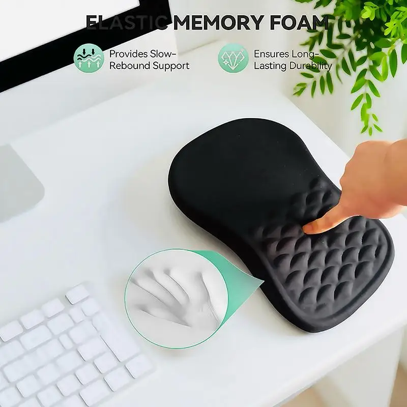 2026 NEW 1PC Memory Foam Ergonomic Mouse Pad With Wrist Support NonSlip Bottom For Gaming Office Long Hour Computer Working Use