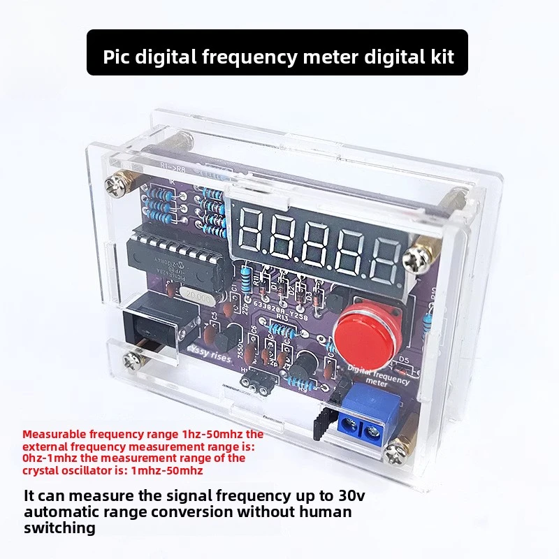 High Precision Digital Frequency Meter Kit, 1Hz-50MHz Crystal Oscillator Tester, DIY Soldering Assembly Circuit