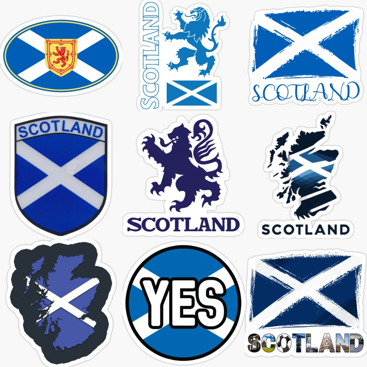 

SCO Scotland Flag Map Lion Emblem Creative Car Stickers for Car Van Bicycle Fridge Helmet Wall Decal Customizable Size