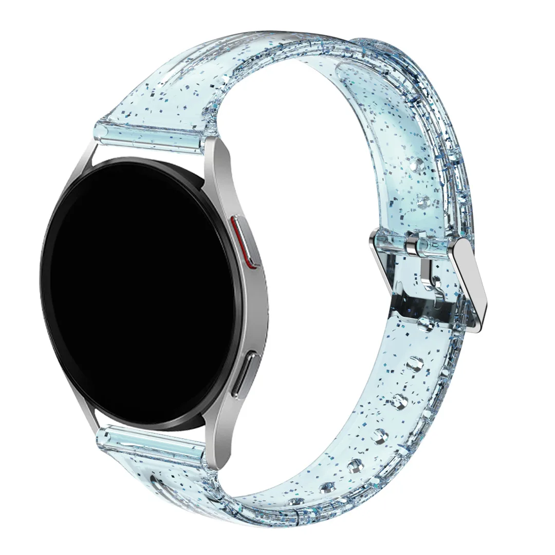 Glitter Silicone Band For Samsung Galaxy Watch 5/4 40mm 44mm Watch5 Pro 45mm Watch4 Classic 20mm Samartwatch Transparent Strap