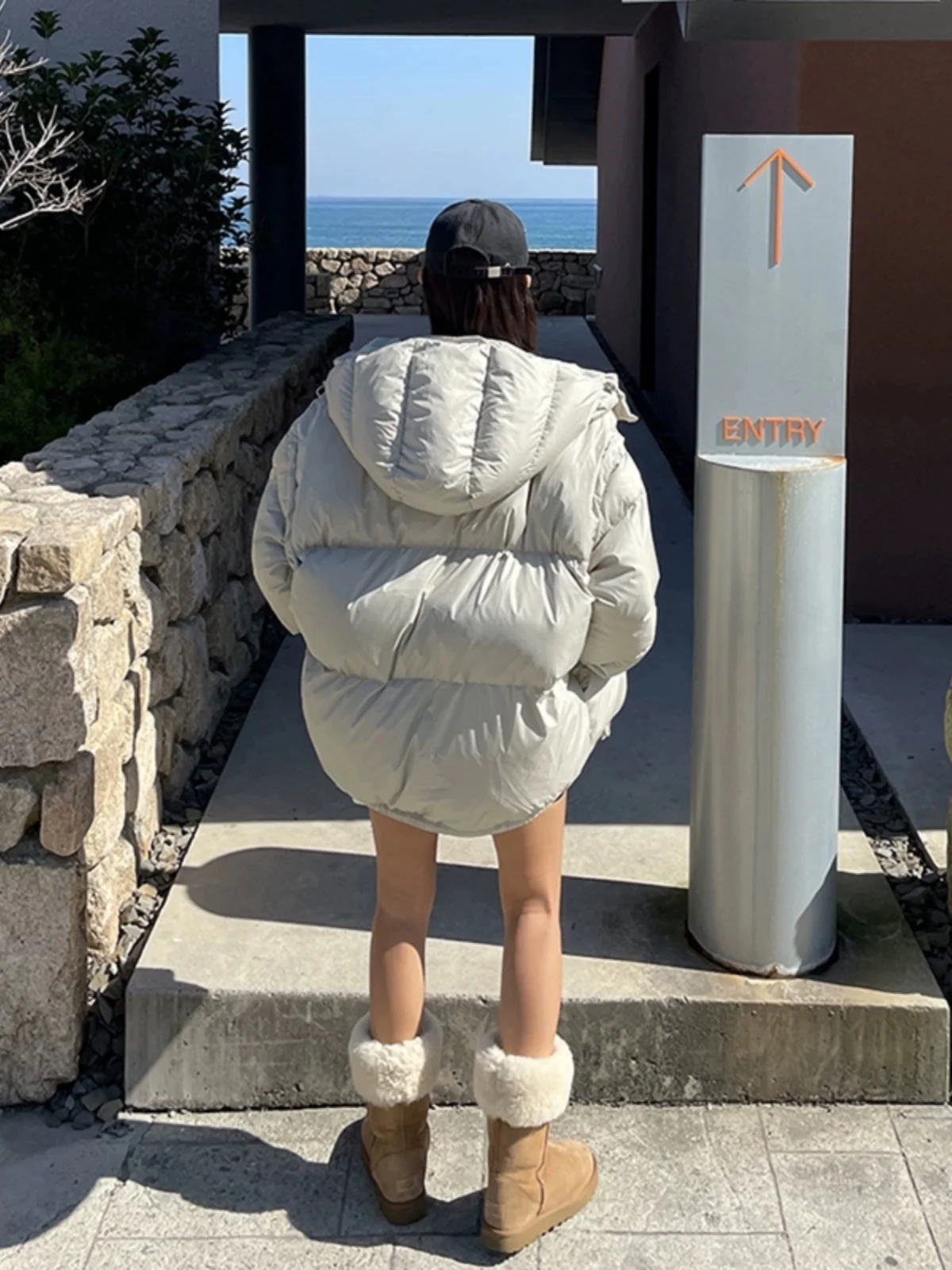 Dongda Gate ort desmontable Du down Jaet mujer Thi cálido tamaño pequeño pan Sle cierre de cremallera coreano Sle corte recto