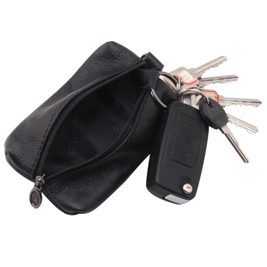 حافظة مفاتيح السيارة جلد الرجال النساء محافظ مفتاح حامل سستة حقيبة المفاتيح غطاء مدبرة المنزل يغطي للمفاتيح المنظم حافظة للبطاقات الهدايا