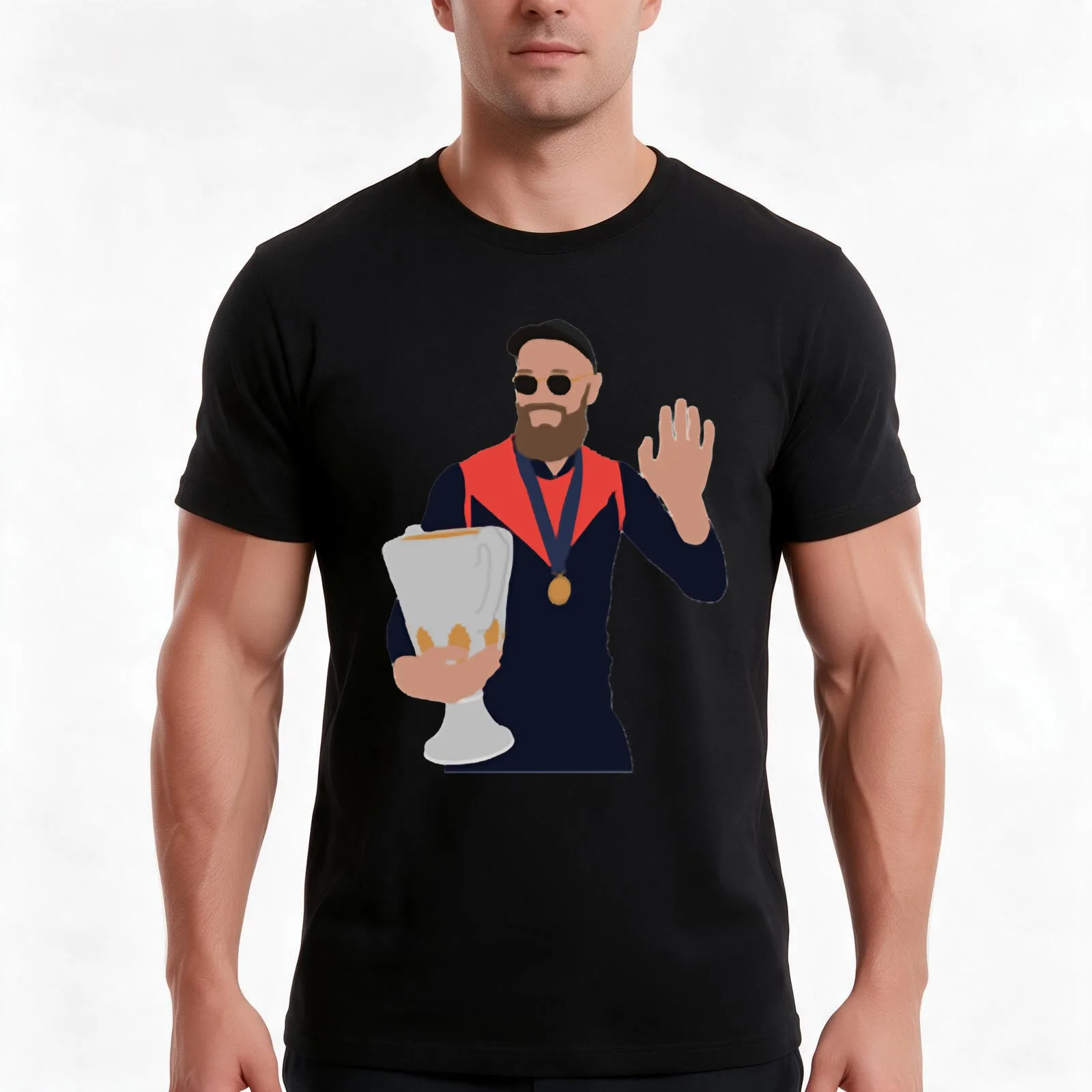 Premiership Max Gawn T-Shirt, Summer Casual Cotton Tee, Oversized Streetwear Tops, Vintage Graphic Print, Loose Fit Short Sleeve