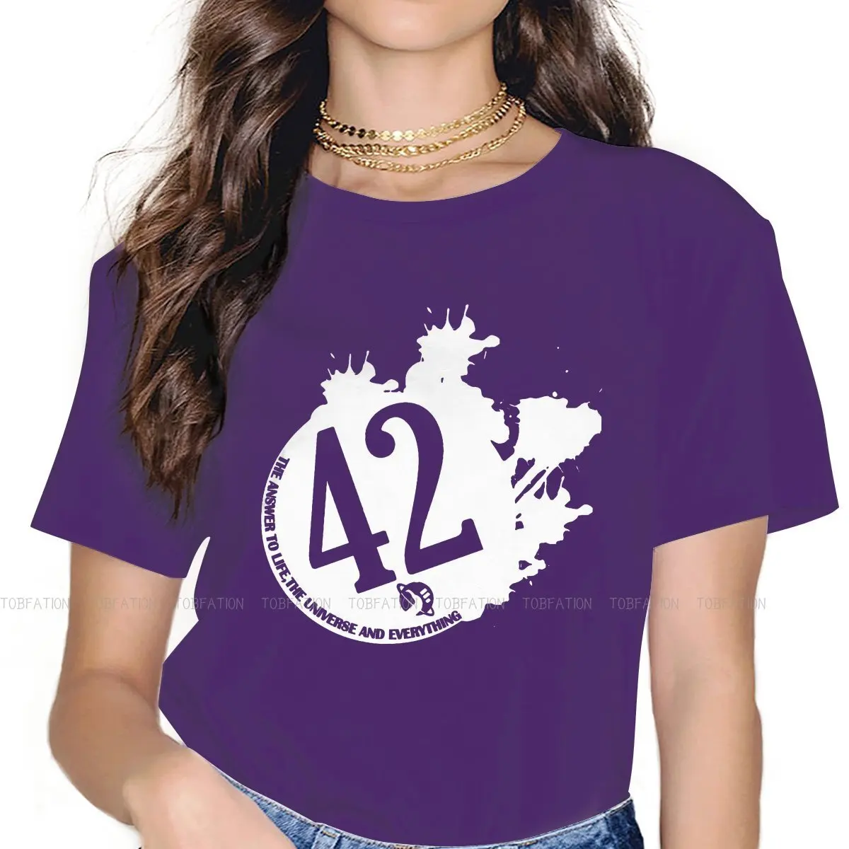 42 Is The Answer 5XL TShirt Venn Diagram Art Knowledge Creative Tops Comfortable T Shirt Women Tee Special