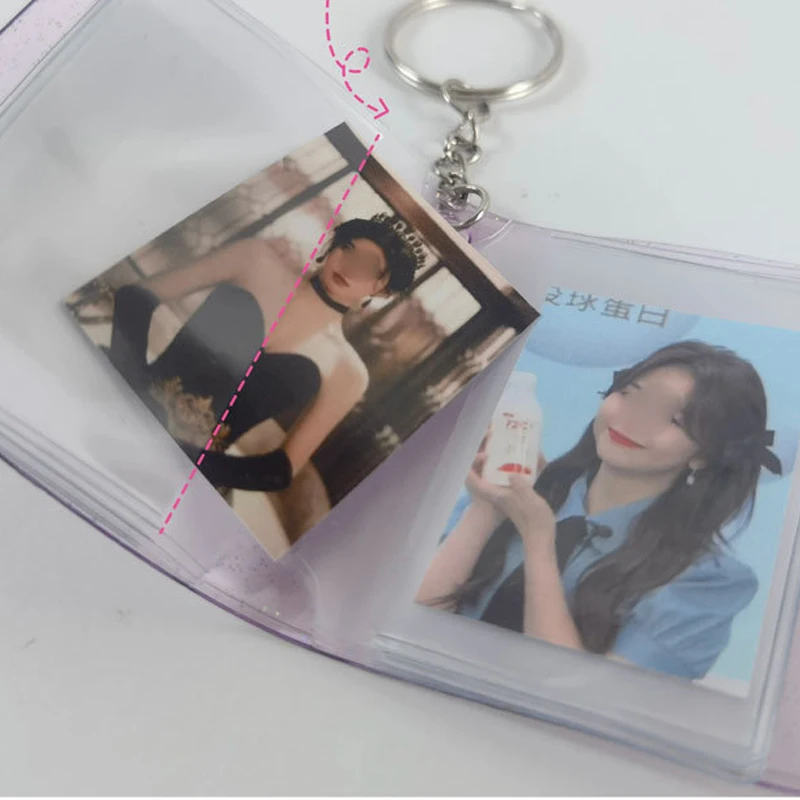 1/2/3 Inch Multi-Size Mini Photo Album Keychain Portable PVC Card Album for IDs, Photocards And Coin Storage