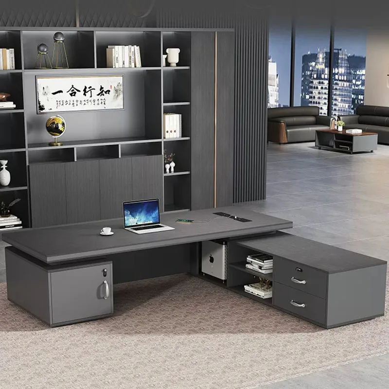 Conference Reception Office Desk Wooden Study Modern Computer Decoration Office Desk Design Storage Tavolino Salon Furniture