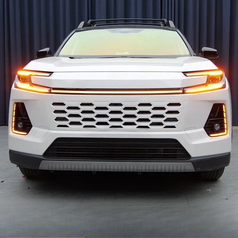 DRL For Toyota RAV4 Core 2026 Car Front Fog Light Position L-shaped Model Daytime Running Light Dymanic Turn Signal Daylights