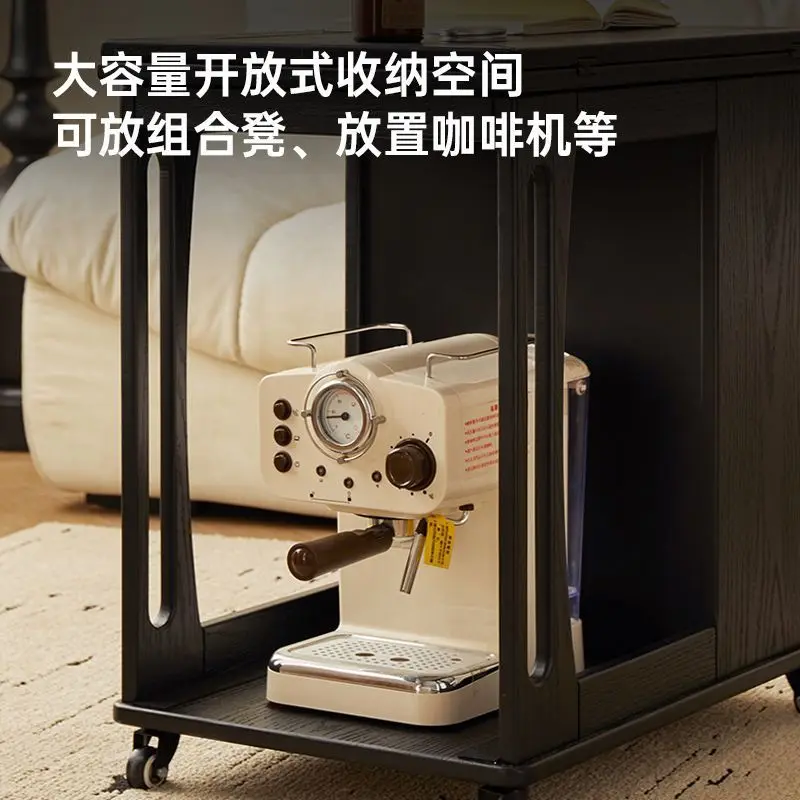 Multifunctional side table, solid wood movable and deformed integrated coffee table combination