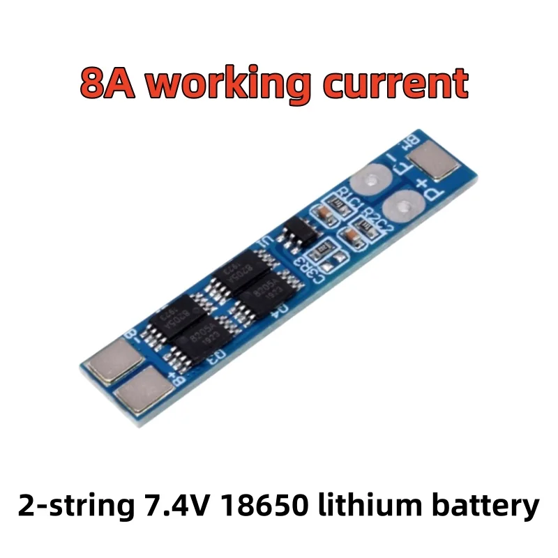 2-string 7.4V18650 lithium battery polymer overcurrent and short circuit protection 8A working current 16A current limiting