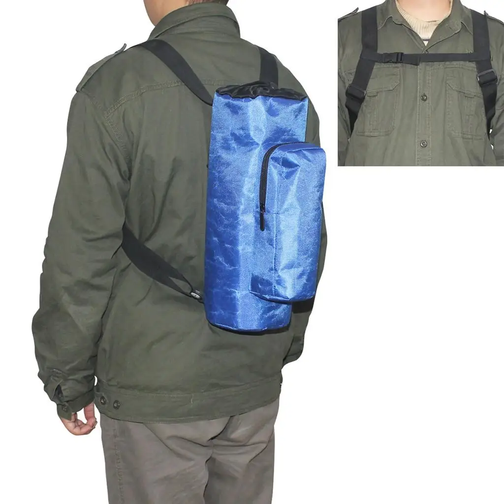 Waterproof Cylinder Backpack Carrier Holder with Adjustable Straps